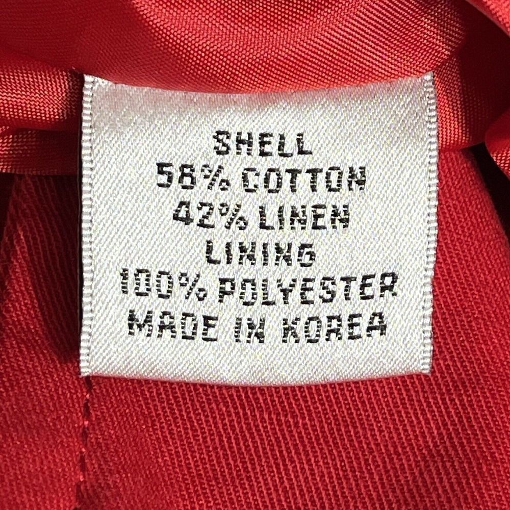 Talbots Petites Red Cotton‎ Linen Blend Blazer Jacket Size 6 - Picture 6 of 8